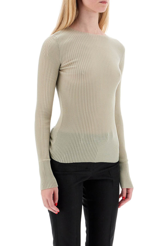 MRZ ribbed wool top with a high