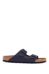 Birkenstock dark blue arizona sandals in birkoflor with cork sole