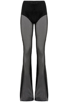  Giuseppe Di Morabito rhinestone-studded fishnet knit pants