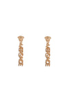 Versace gold metal lion head earrings with three-dimensional effect