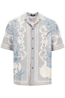  Versace baroque printed silk bowling shirt set for the