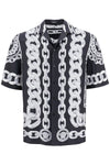 Versace 'printed silk medusa chains bowling shirt