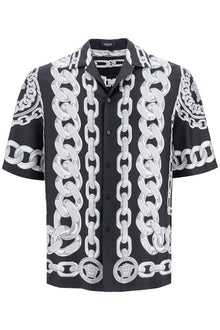  Versace 'printed silk medusa chains bowling shirt