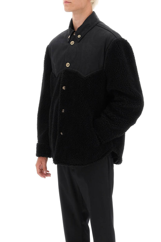 Versace barocco silhouette fleece jacket