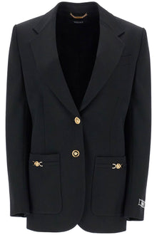  Versace single-breasted wool stretch blazer