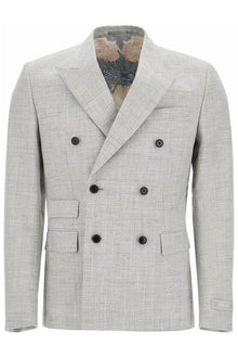  Versace double-breasted wool blend blazer