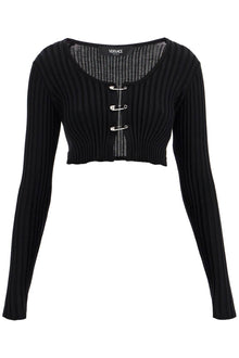  Versace 'cropped safety pin cardigan