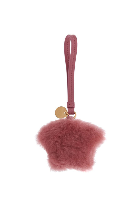 Versace charm stella rosa fragola in shearling con medusa