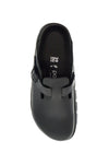 Birkenstock boston chunky slipper in black natural leather with serrated sole