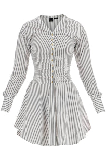  Pinko striped poplin mini dress with nine