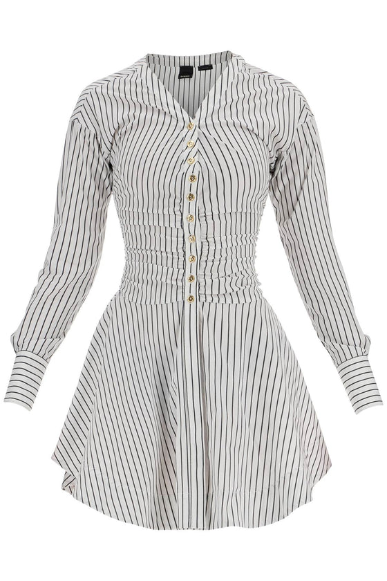 Pinko striped poplin mini dress with nine