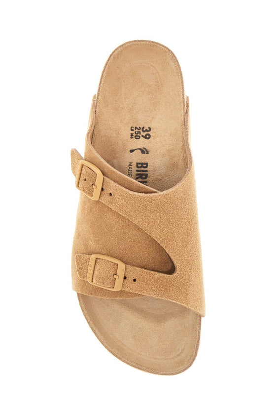 Birkenstock beige suede zurich sandals with adjustable buckles