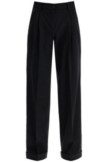  Pinko twill wide-leg trousers in pal