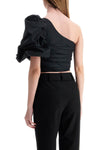 Pinko black polyester off shoulder crop top