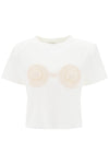 Magda Butrym cropped t-shirt with crochet insert