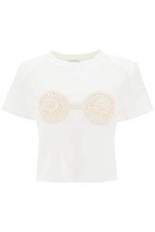  Magda Butrym cropped t-shirt with crochet insert