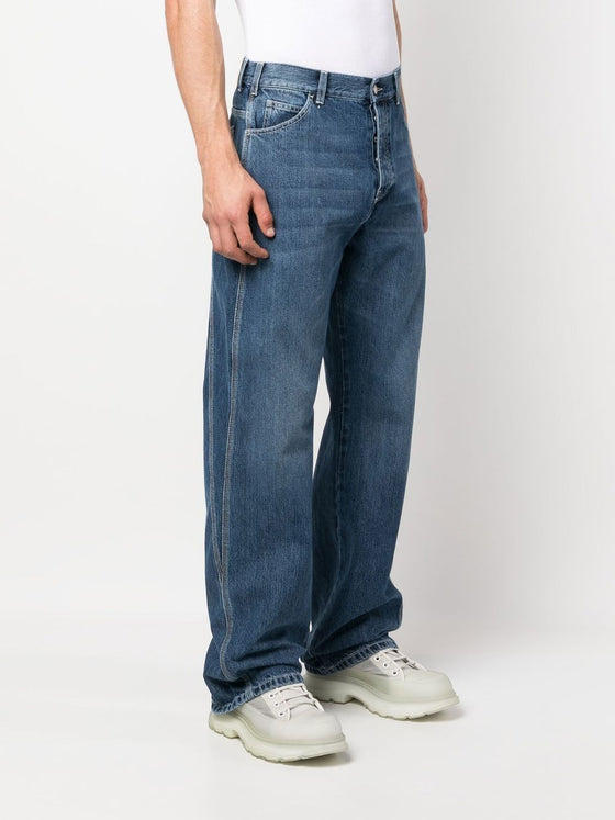 Alexander Mcqueen wide-leg panelled jeans