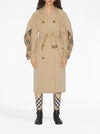 Burberry check pattern cotton trench coat