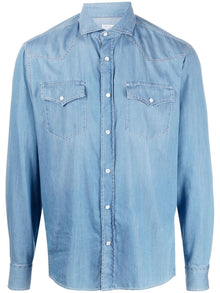  Brunello Cucinelli Shirts Clear Blue