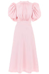 Rotate midi satin dress with balloon sleeves