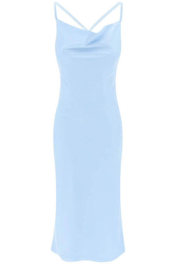 Rotate satin midi slip dress for a