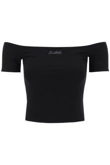  Rotate off-shoulder t-shirt with embroidered lure