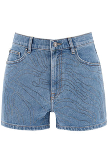  Rotate denim shorts with rhinestone