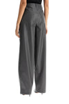 Rotate wide woven patterned trousers with a