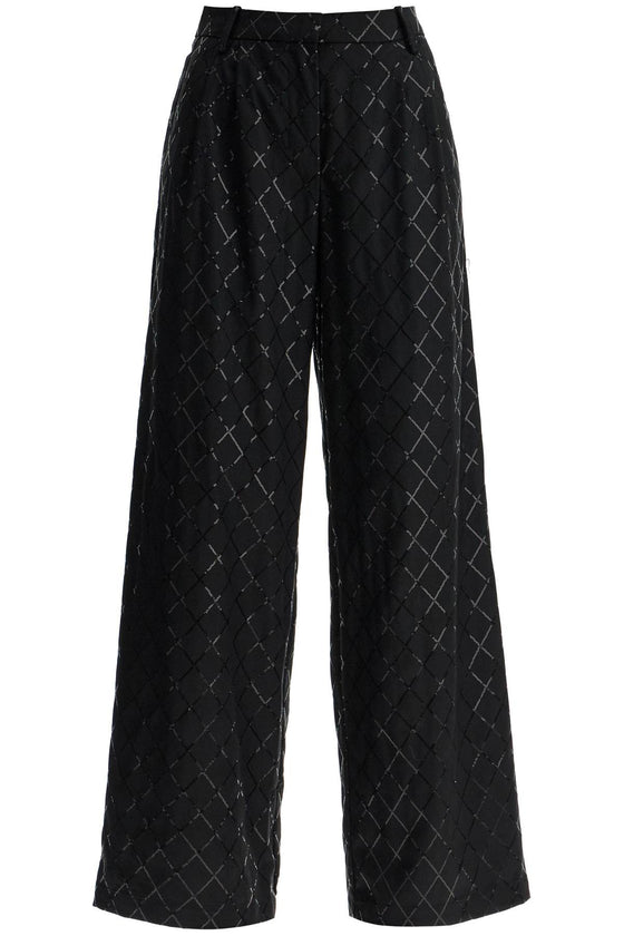 Rotate wide pants with sequins.