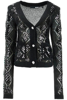  Rotate perforated cardigan with