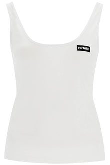  Rotate white recycled cotton top with deep neckline