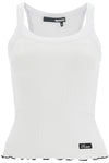 Rotate ribbed tank top with logo label