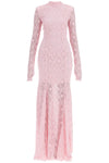 Rotate long pink lace dress with open back for special occasions