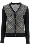 Tory Burch silk insert cardigan with eight