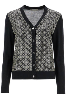  Tory Burch silk insert cardigan with eight