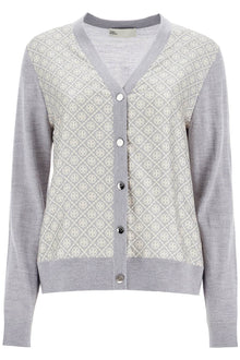  Tory Burch silk insert cardigan with eight