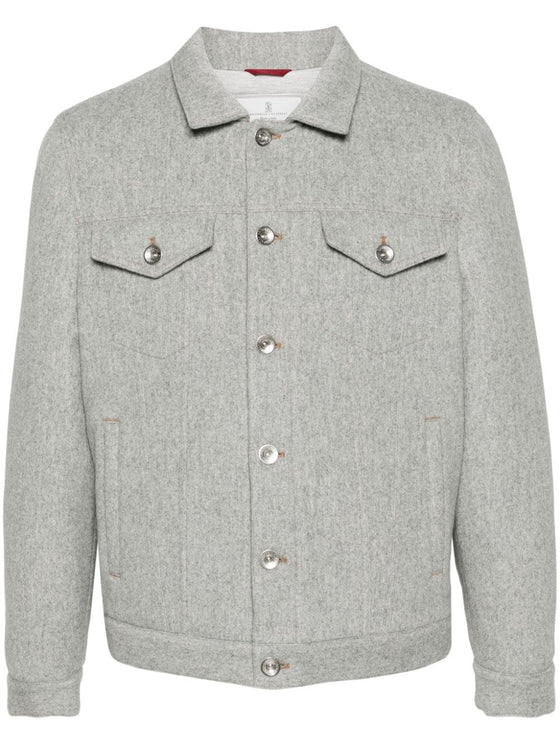 Brunello Cucinelli Coats Light Grey