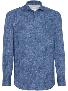  Brunello Cucinelli Shirts Blue