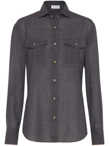  Brunello Cucinelli Shirts Grey