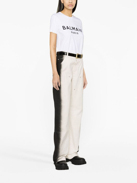 Balmain Logo Print Cotton T-shirt