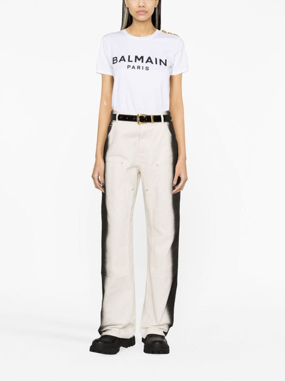 Balmain Logo Print Cotton T-shirt