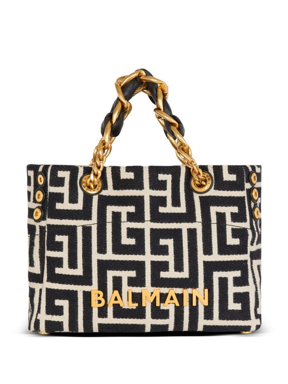 Balmain small 1945 Soft jacquard tote bag