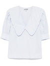 GANNI Shirts Clear Blue