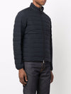 Emporio Armani Navy blue feather down padded logo-patch jacket