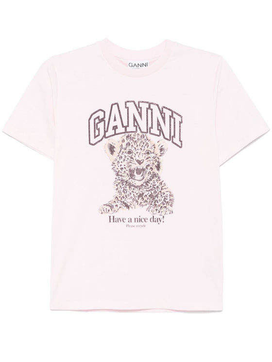 GANNI T-shirts and Polos Pink