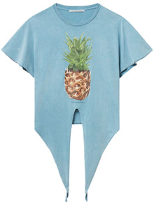  Stella McCartney Pineapple Tie-front Cotton T-Shirt