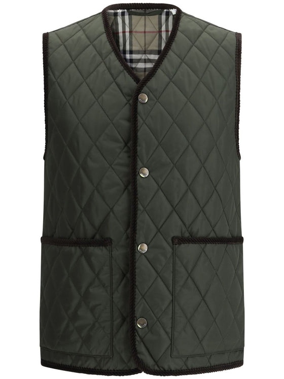 Burberry diamond-quilted sleeveless jacket