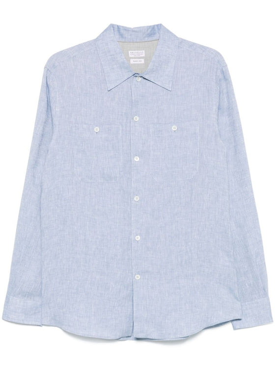 Brunello Cucinelli Shirts Clear Blue