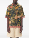 Valentino linen blend bowling shirt with Apres l'hiver print