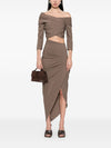 Cortana mite long skirt brown